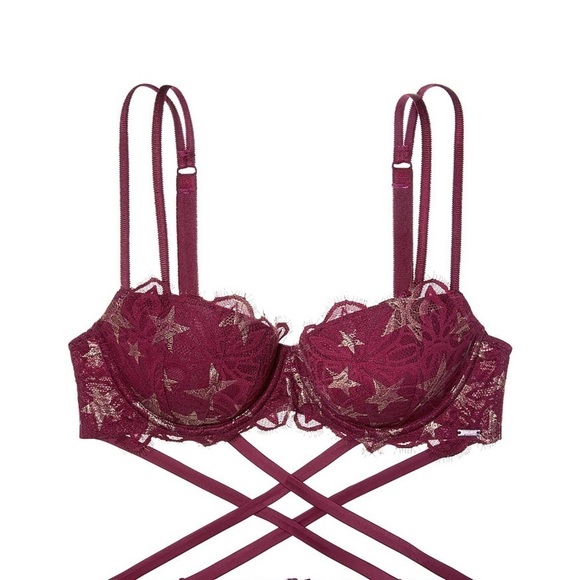 NWT PINK Victoria’s Secret THE DATE WRAP PUSH-UP Bra Lace Green Size 34D - Picture 5 of 14